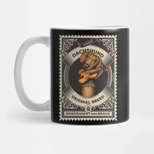 Cute Dachshund playing violin in classic circle Mug